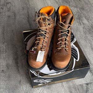 NET Georgia Boots Warehouse Brown and Orange Men's Boots
